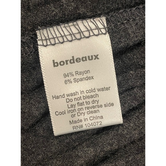 Bordeaux‎ Gray Maxi Dress V Neck Short Sleeve Casual Knit Flowy Flared - Picture 7 of 7